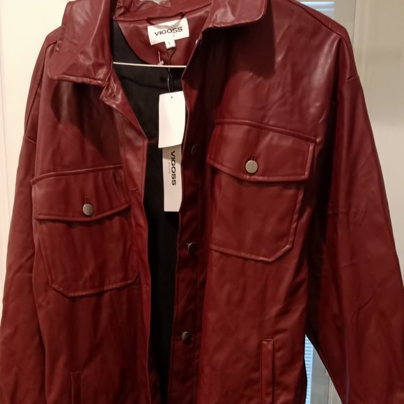 Vigoss Burgundy Size Large; Versatile Lightweight Spring Long Jacket - Picture 1 of 4